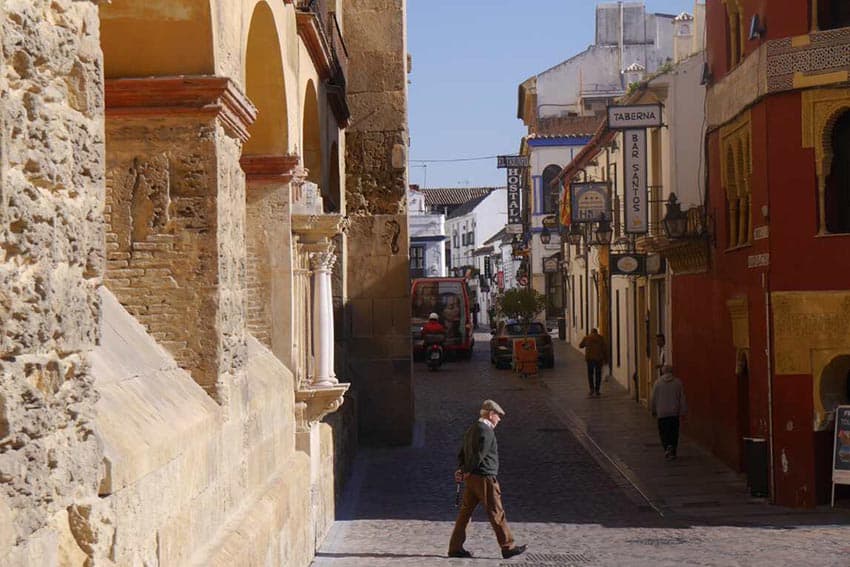 Street scene near the hostel in Spain.