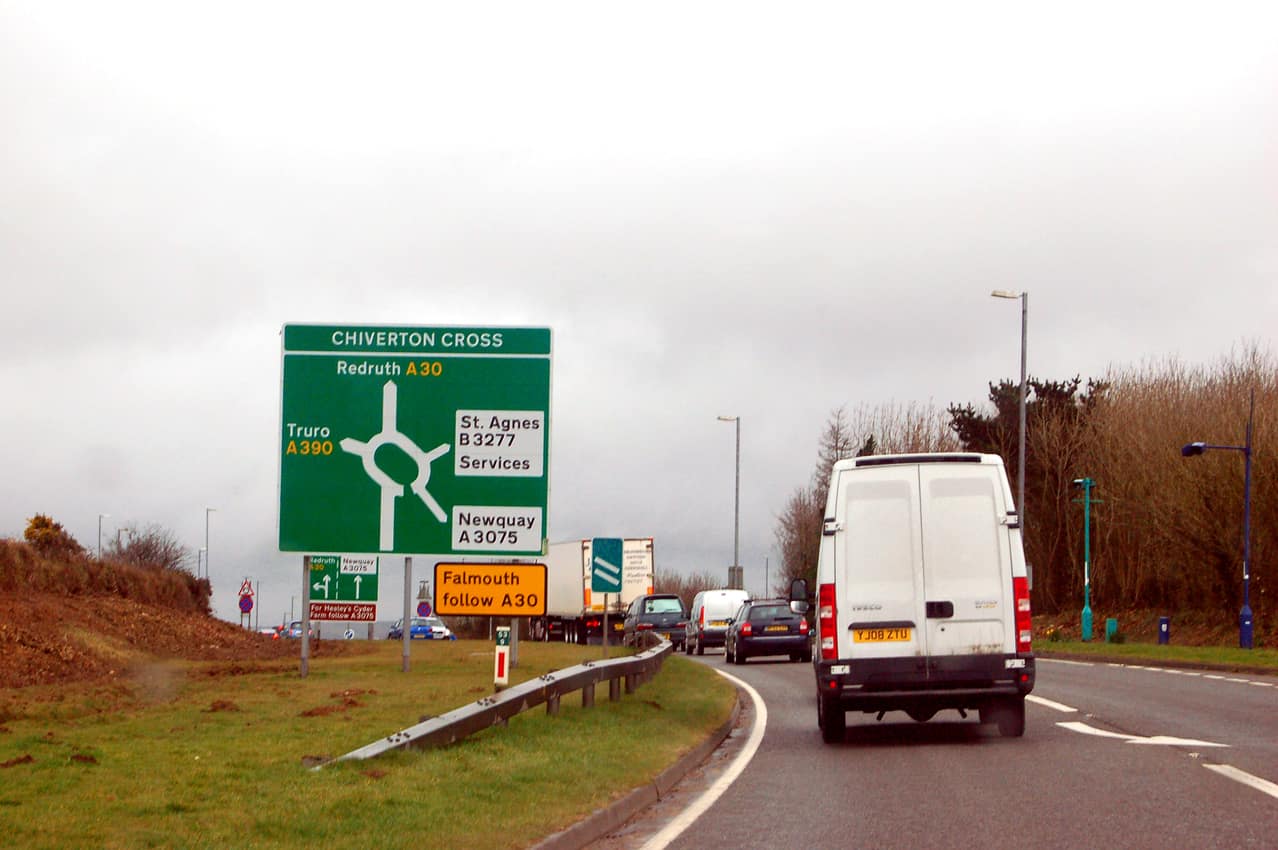 Roundabout in Cornwall England