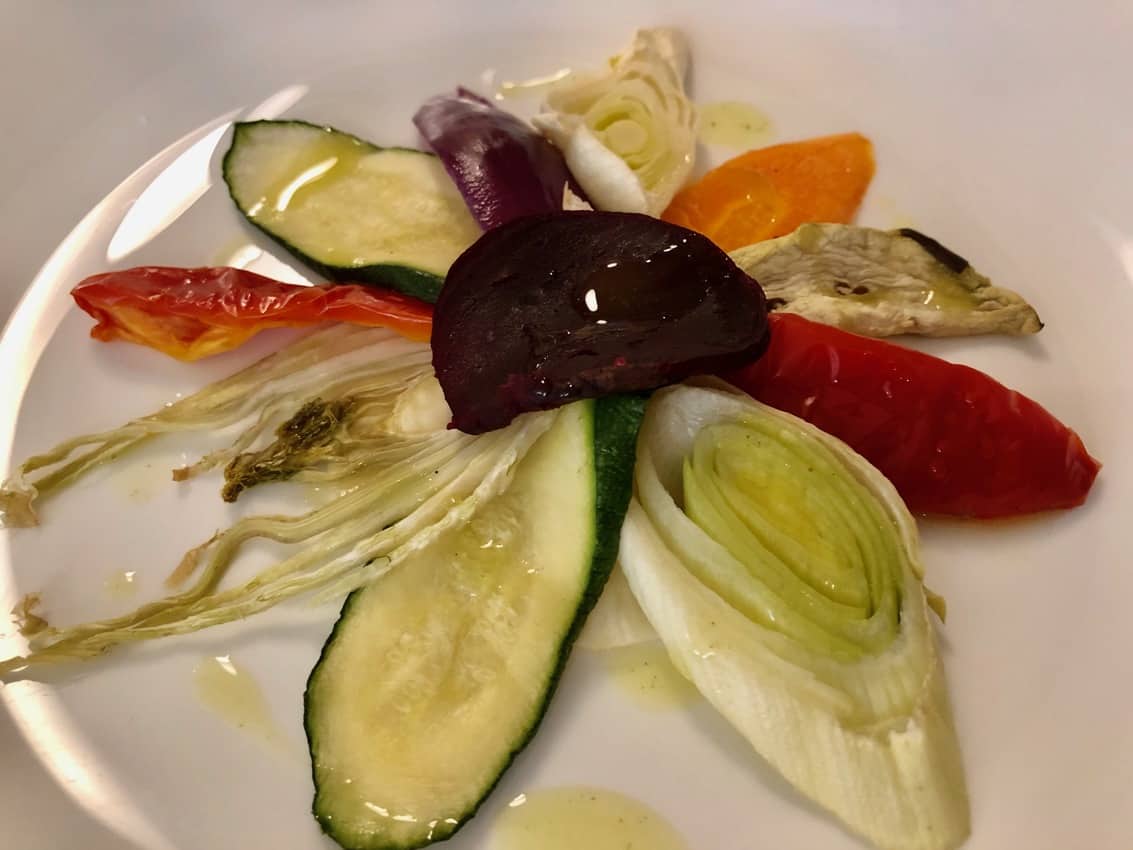 Fresh fennel and zucchini salad in Trentino, the capital of Trento, Italy. 