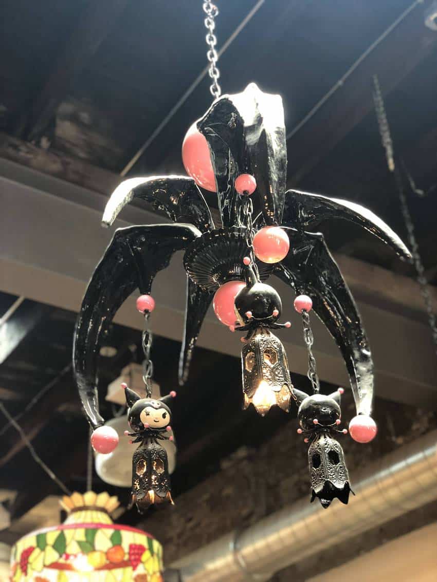 Unique chandeliers at Jinxed Fishtown.