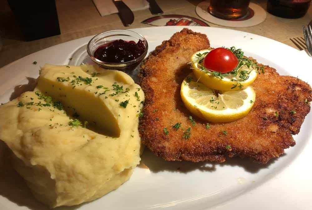 Wiener Schnitzel - food of the gods in Dusseldorf, Germany