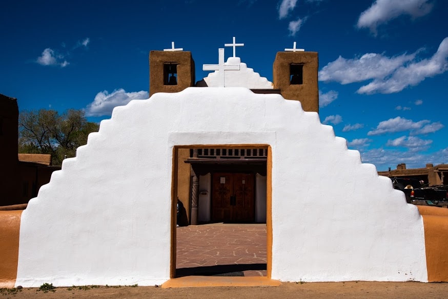 Pueblo Mission built in 1850's, Taos Pueblo.