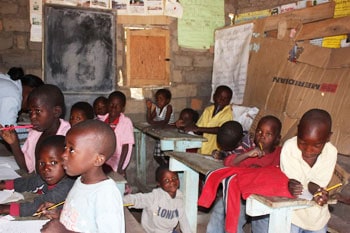 Volunteering in Zambia 11 A classroom at the school in Tiwongue, Zambia