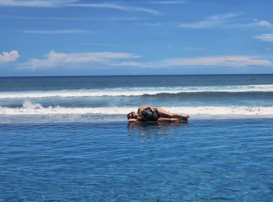 Infinity pool 15 feet above the sea at Alili Seminyak