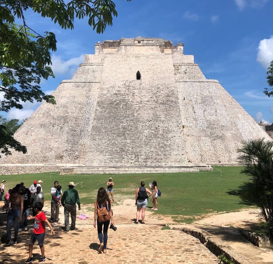 This ruin in Uxmal is considered to be one of the most important archeological sites of Maya culture. It's also known as the Pyramid of the Magician because it has an elliptical base. Shelley Rotner photos.