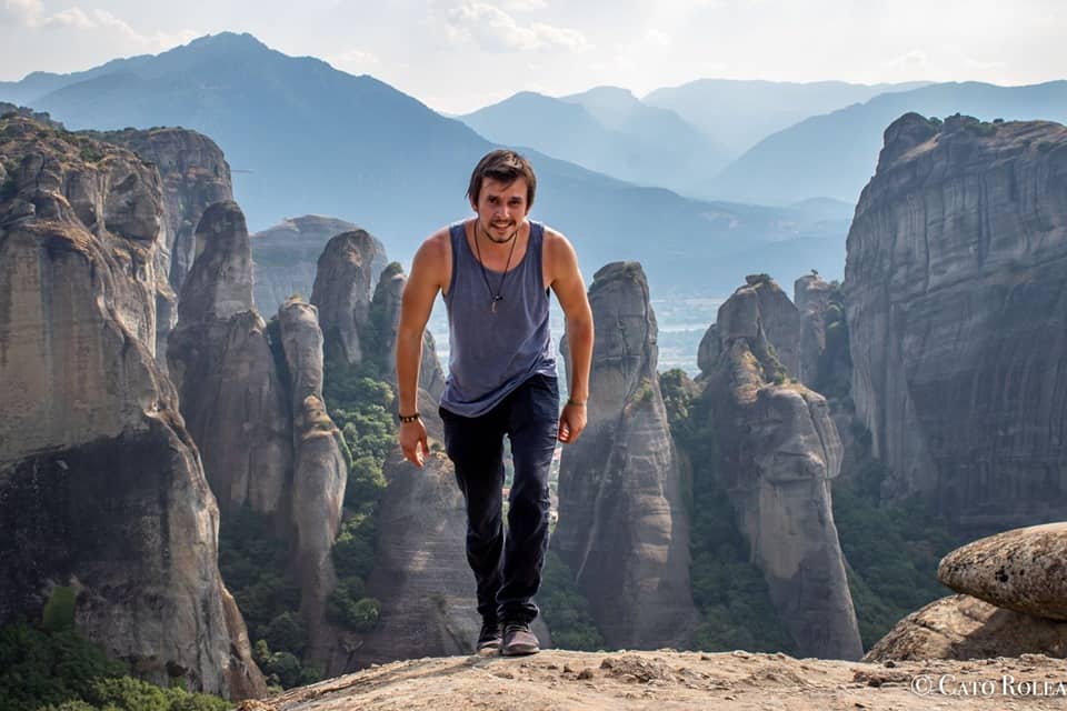 Cato Rolea with a Meteora sunset.