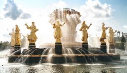 A fountain at the VDHN center in Moscow, which was highlighted in this year's Moscow City Day.