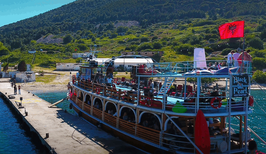 Black Pearl party ship to the island of Sazan, Albania.