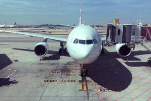 Airplane at the Jetway in Guernsey
