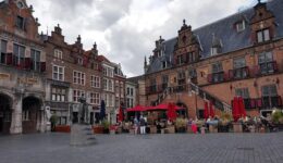 The town center in Nijmegen has buildings that date back to the 16th century, such as De Wagg, right, a popular restaurant where tables outside are the best seats in the house on a nice evening.