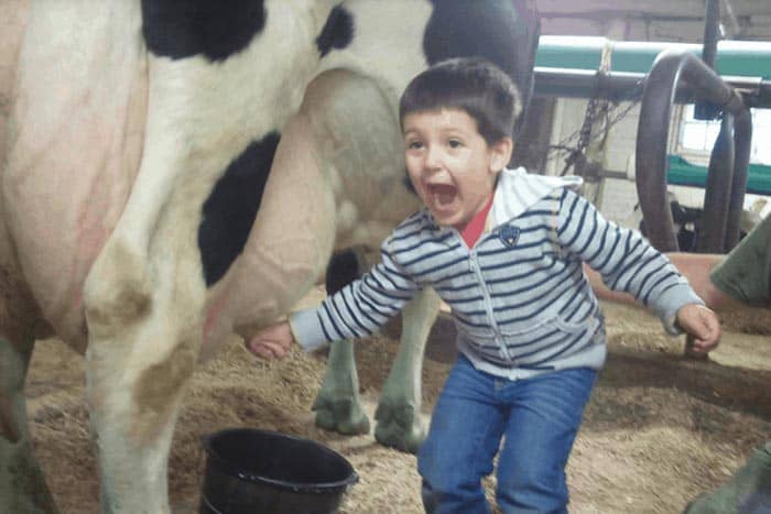 Milking a Cow at Liberty Hill