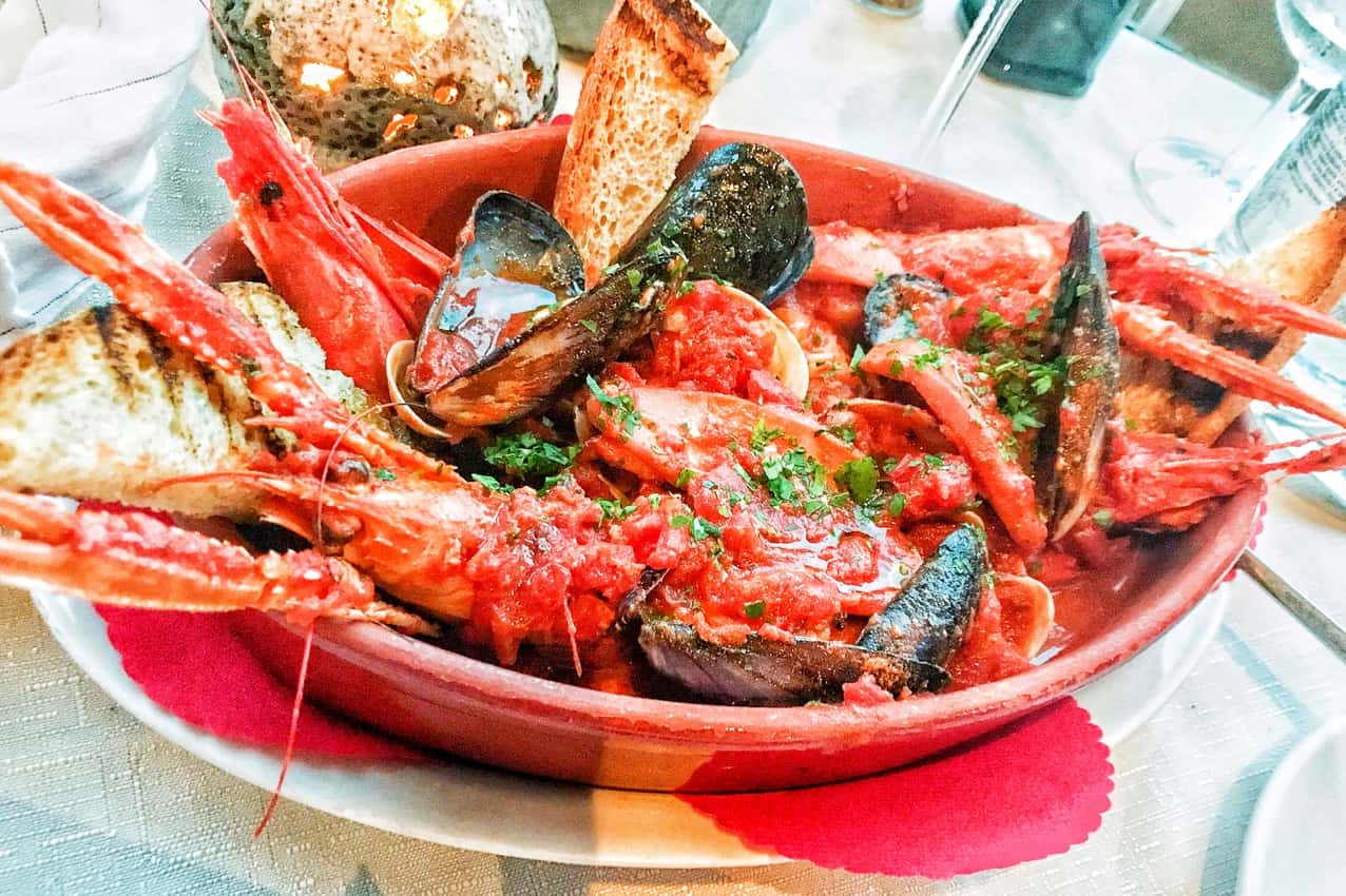 A Maratea oyster and lobster dish.