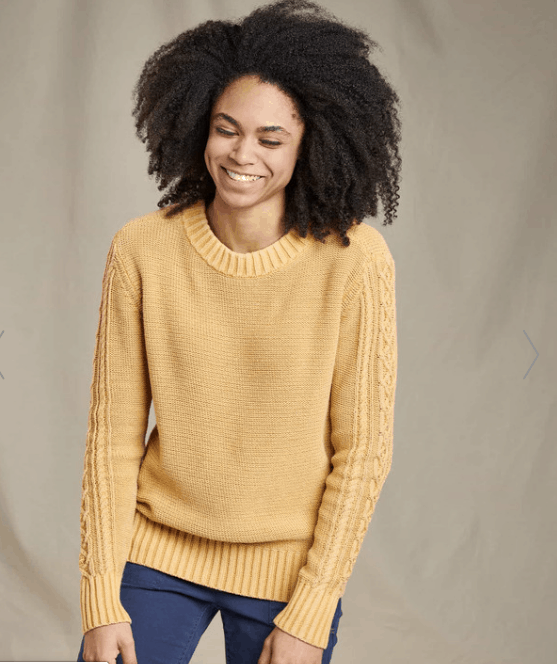 Toad and Co Sustainable Cambridge Cable crew sweater.