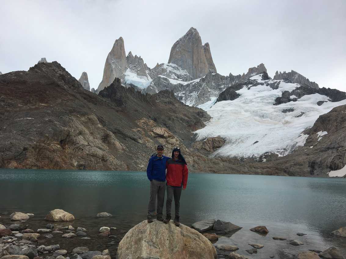 My dad and I after a long, tiring hike up to Laguna De Los Tres