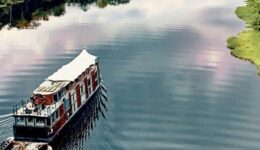 Voyagers cruise on the Amazon.