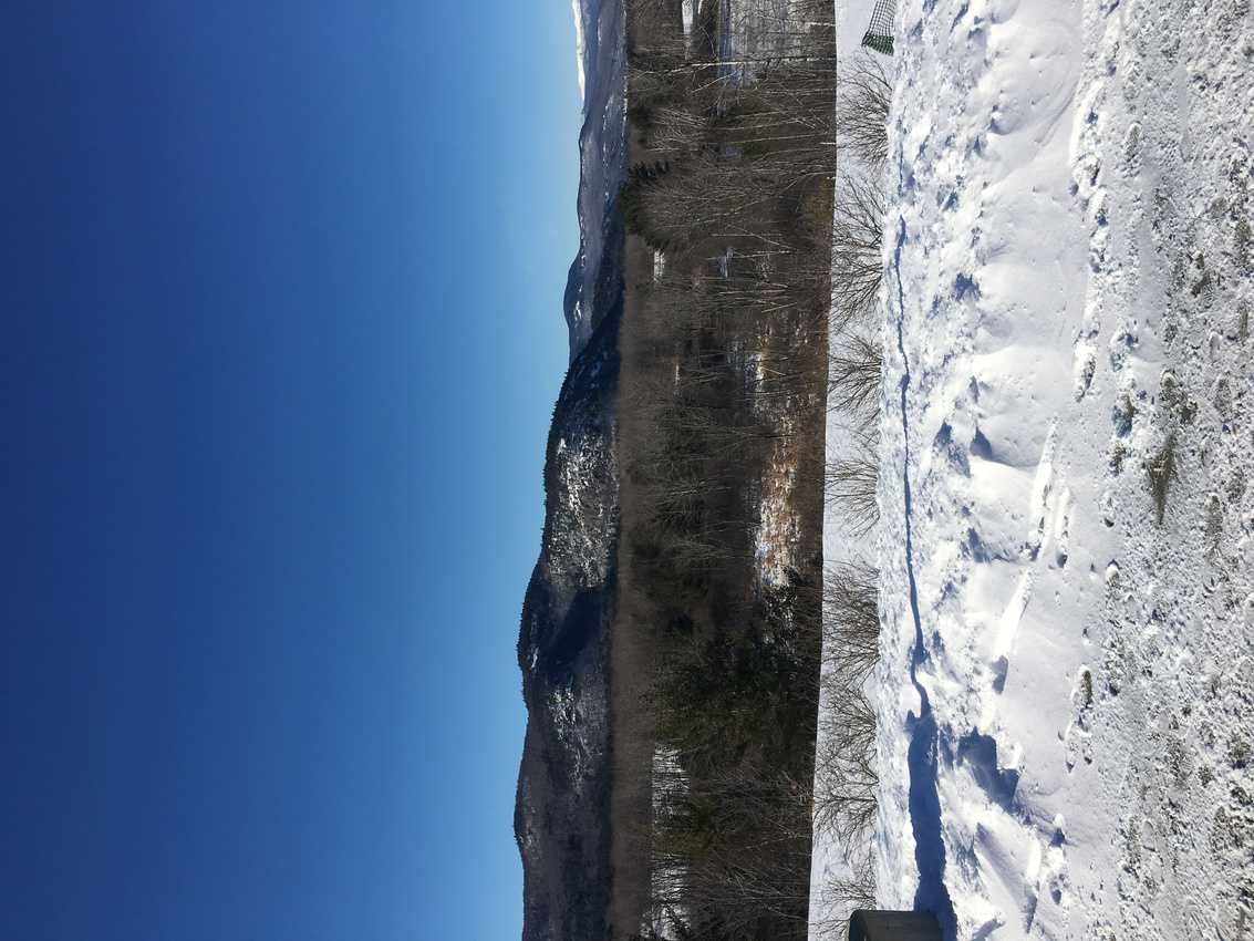 A scenic mountain view from the roadside in North Conway.