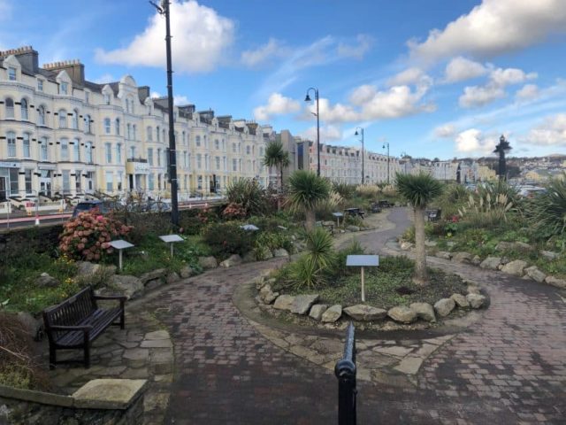 Douglas promenade with seafront gardens. Douglas promenade with seafront gardens.