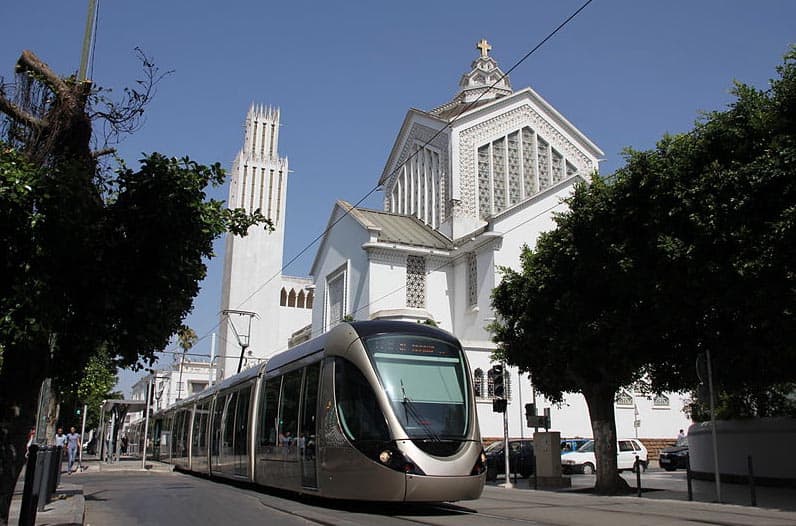 The new tram from Rabat to Sale, Morocco.