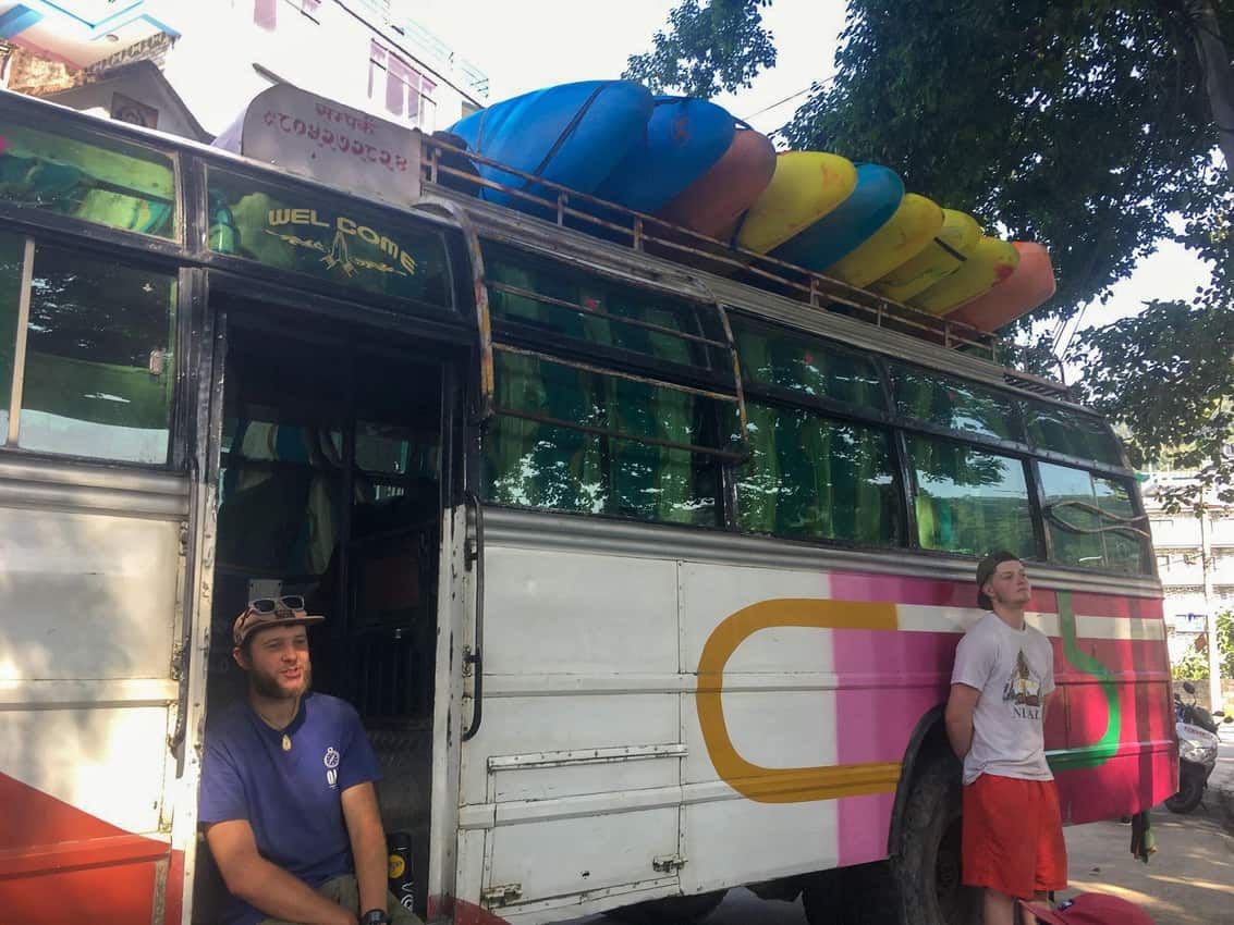 Getting around Nepal with our kayaks.