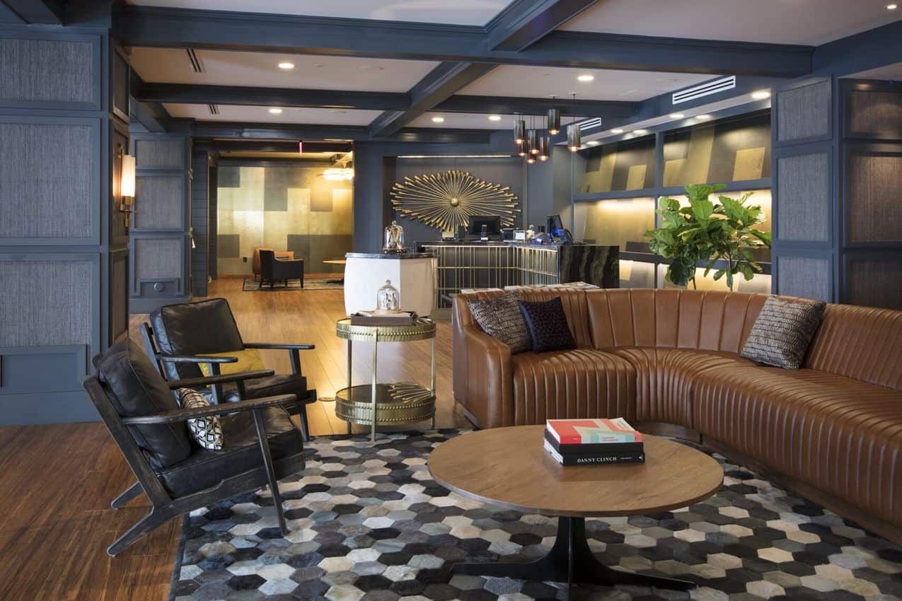 The lobby of the Hutton hotel. Nils Schlebusch photo.