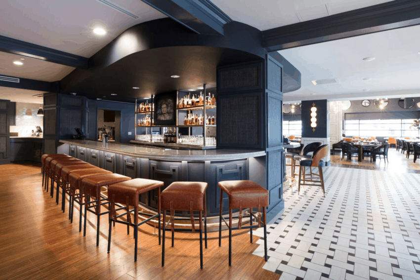 Mane &amp; Rye restaurant and bar inside the Hutton hotel. Nils Schlebusch photo.