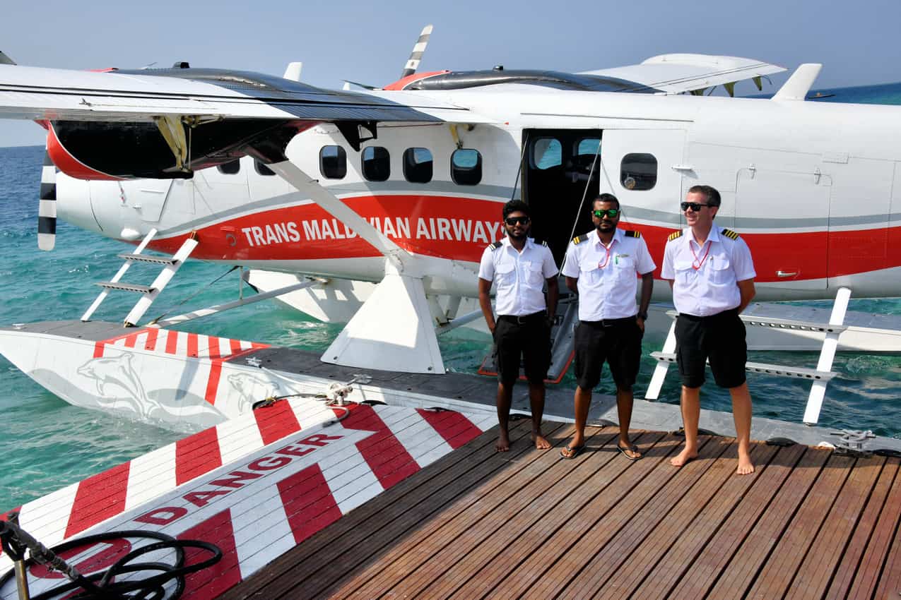 Barefoot pilots ready to fly us to the resort.