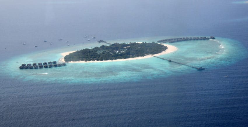 Sea Plane view of J A Manafaru island.