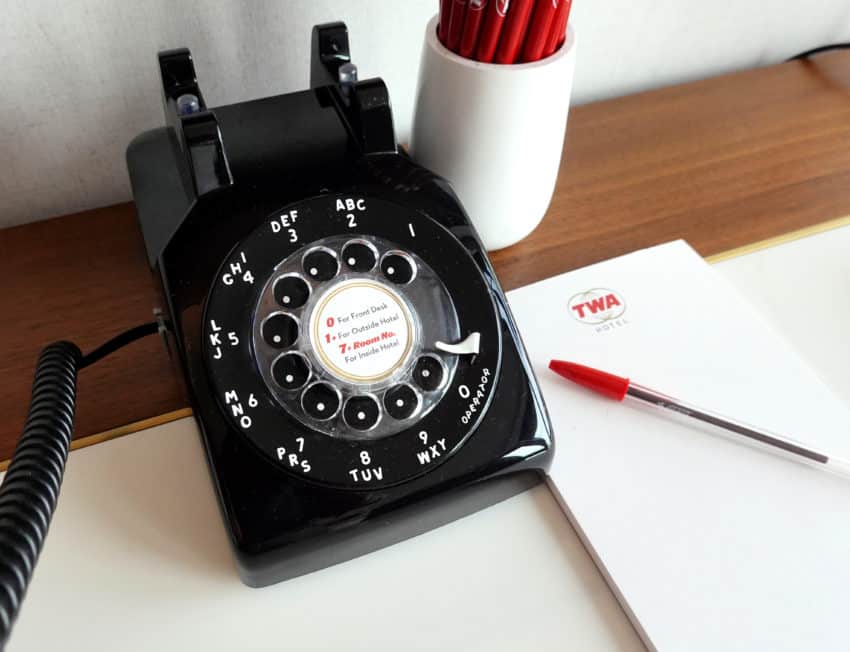 Rooms had rotary phones and TAB soda in the mini bar