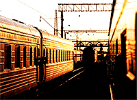 Adventurous New Ways to Travel by Rail 5 The Trans Mongolian railway at sunset.