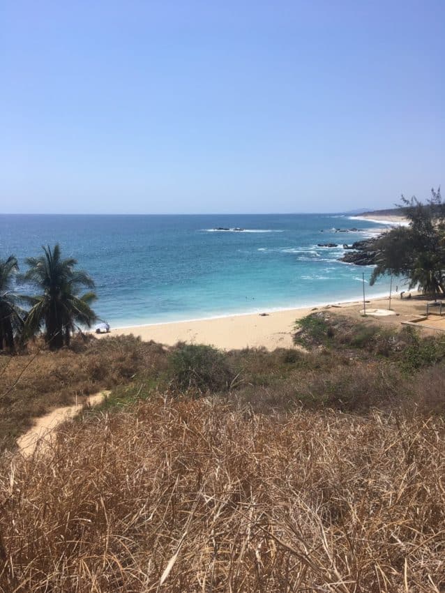 View of the beach in Puerto Escondido, Mexico. You can no longer walk on the beach here. Philip Finklestein photos