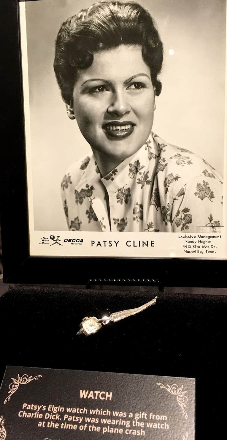 The watch that Patsy was wearing when she died is exhibited at the museum.