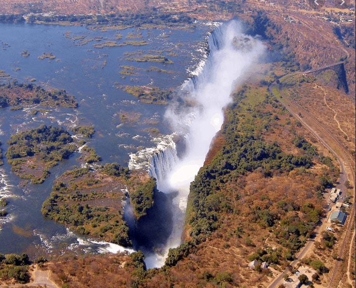 Aerial view of Victoria Falls