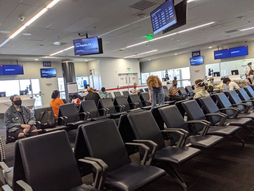 The terminal at LAX, Los Angeles.