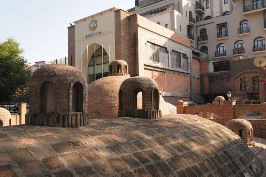 Tbilisi's bathhouses have these visible domes outside them.