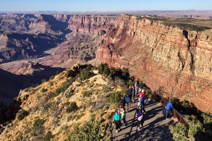 Grand Canyon -- you can fight with others for a viewpoint looking down into the canyon...or you can go down into the canyon just a little and find a different view point looking up.