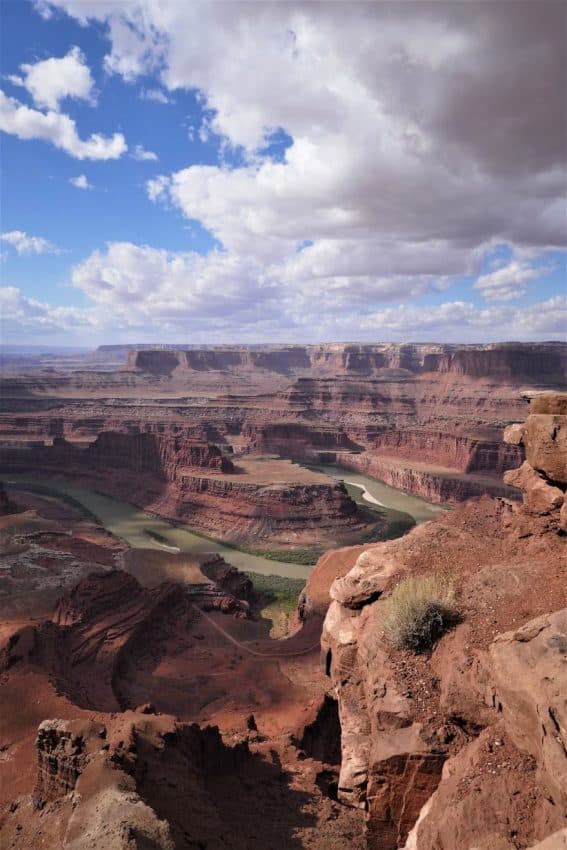 Dead Horse Point State Park is on the way to Canyonlands National Monument, and actually offers better views from the parking lot.