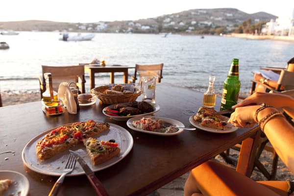 Paros snack on beach