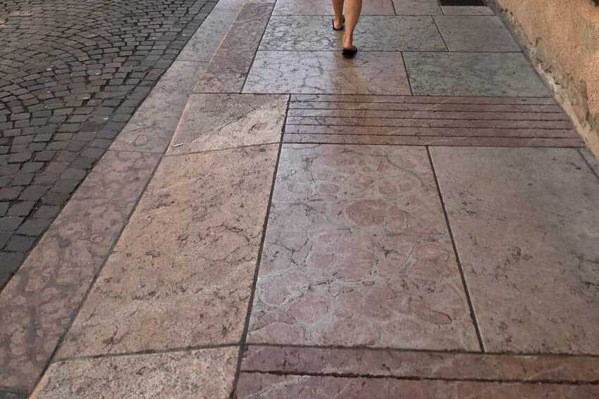 marble sidewalks trento