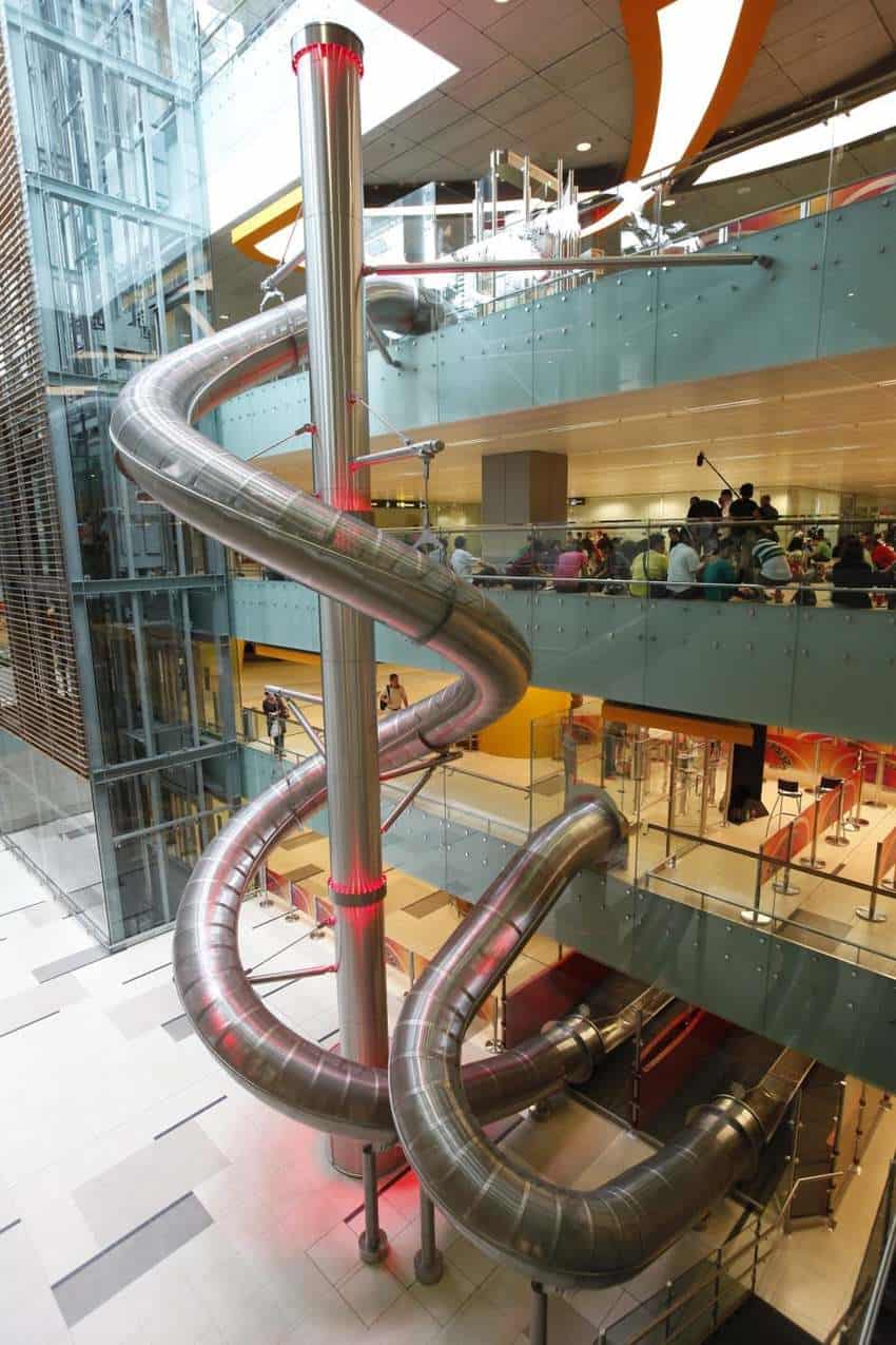 The slide at Changi Airport, Singapore.