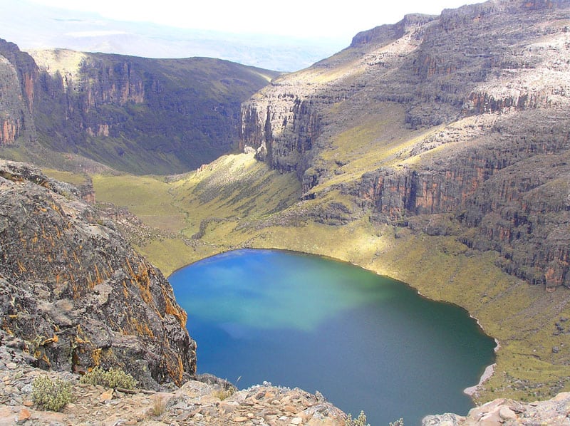 Lake Michaelson from the summit of Mt. Kenya