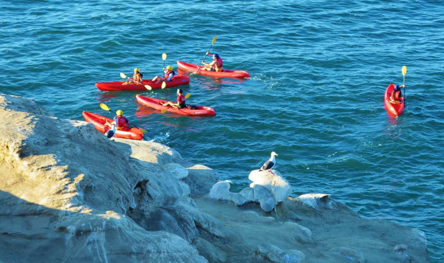 Kayaking La Jolla Caves north of San Diego California.