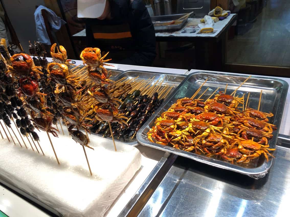 Crab on a stick in Changsha, China.