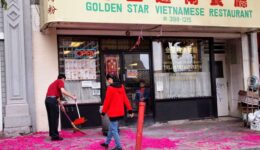 golden star restaurant with petals