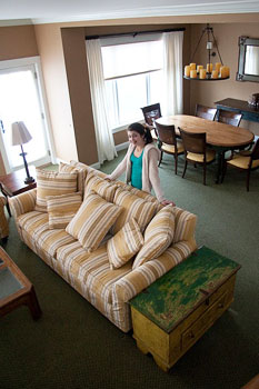 Stowe, Vermont: A Classic New England Town and a Ski Resort, Too 4 Townhouse suite at the Stoweflake Inn