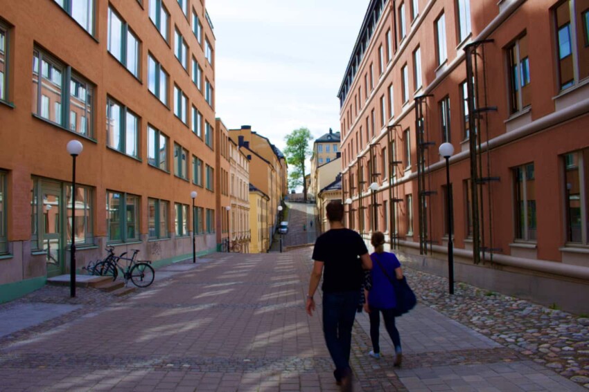 Walking the streets in Uppsala, Sweden.