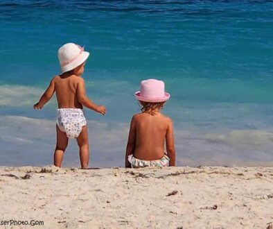 Sisters on beach