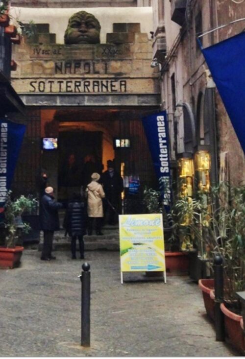 Exterior of Naples Underground, above ground.