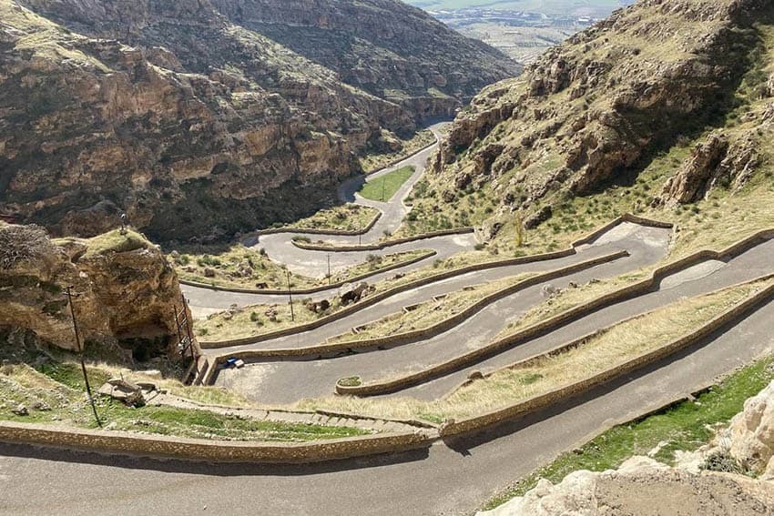 kurdistan winding steep road