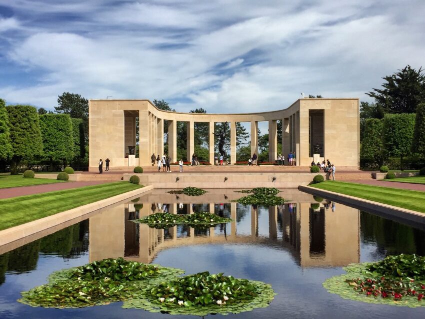 NORMANDY France: The Memorial of Peace at Omaha Beach.