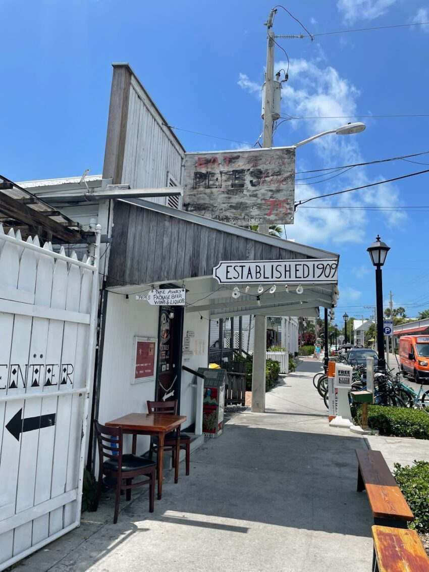 A weathered sign has been hanging above the door at Pepe's Cafe in Key West since it opened in 1909.